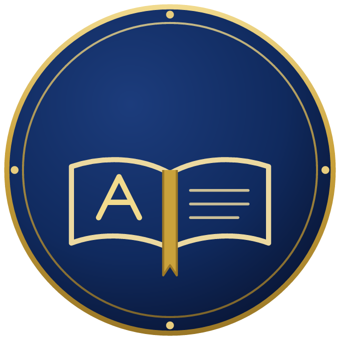 Medallion of an open dictionary